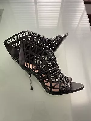 Zara Cage Sandals Heels  Black Size 6 39 Unworn  • £25