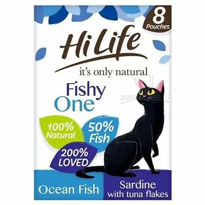 £11.75 • Buy Hilife It's Only Natural Wet Cat Food The Fishy One Ocean Fish Sardine Tun 8pk