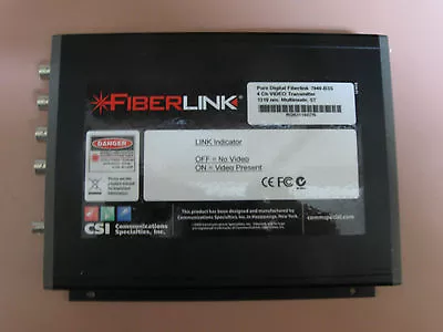 FIBERLINK Model 7040-B3S CSI PURE DIGITAL 1310nm 4 Channel Video Transmitter  • $109.97