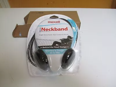 Maxell Stereo Neckband Black Headphones Behind The Head New In Packaging NB-201 • $9.99