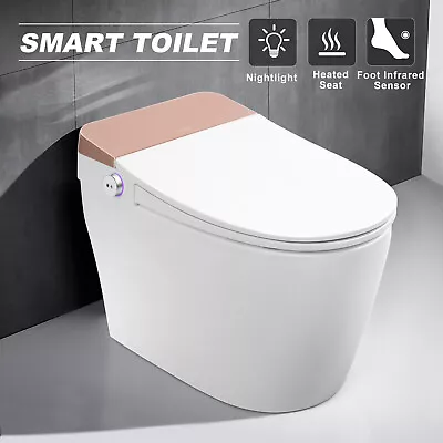 New Modern Smart Toilet One Piece Heated Seat Foot Sensor Auto Flush Night Light • $284.99