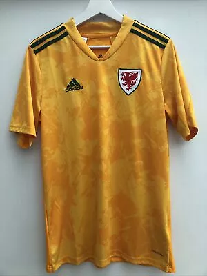 WALES 2020 Away Football Shirt Adidas Yellow Short Sleeve Boys 15-16 Years XL • £24.95