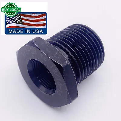 Female 1/2x28 To 13/16x16 Male Muzzle Thread Adapter Black Steel And Aluminum • $8.19