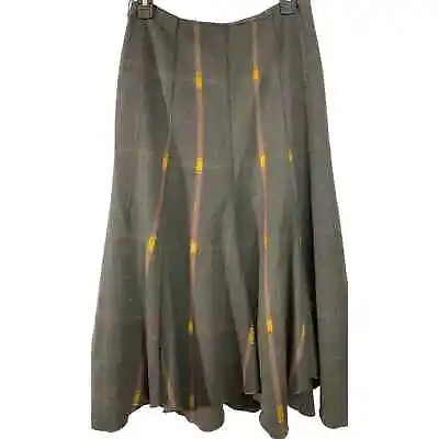 Tailor B. Moss Plaid Vintage Style Tulip Flare Hem Full Length Skirt Gray Size 2 • $15
