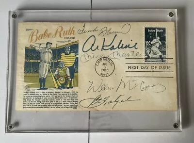 Mickey Mantle Autographed Babe Ruth Post Card. 4 Bonus Signatures • $249.99