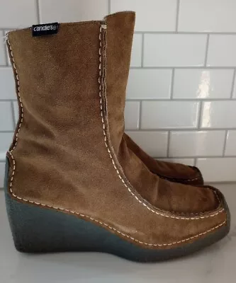 Vintage Boots Women's Size 10 Platform Y2K 90s Chunky Grunge Leather Candi's  • $33