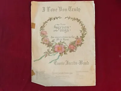 Vtg. Sheet Music   I Love You Truly  From The Book . Boston Music Co. 1925 Used • $3.95