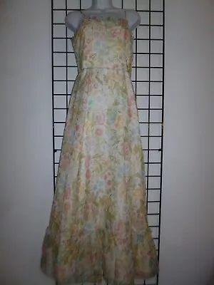 Vintage House Of Bianchi 🌸 4 /  6 / 34  Bust Max==sweet Floral Maxi  Dress • $42.50