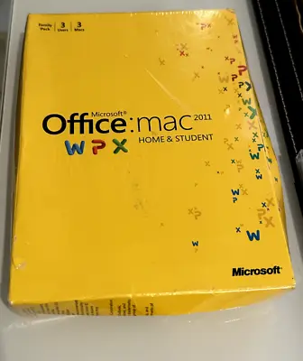 Microsoft Office MAC 2011 Home And Student  DVD 3 User 3 Mac =NEW SEALED= • $275