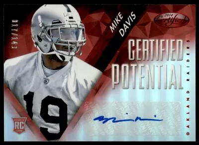 2014 Certified Potential Autographs Mirror Red #PMD Mike Davis /149 • $4.20