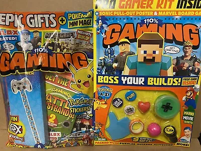 110% GAMING Boss Your Builds ISSUE 105 & 106 With Gifts Slime Pokemon Stickers • £14.39