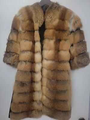 Fox Fur Coat Jacket 3/4 Sleeve Size S • $599.99