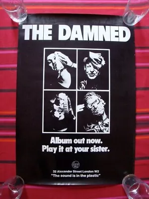 The Damned 1st LP - Original Advertising Poster  Play It At Your Sister  • £200