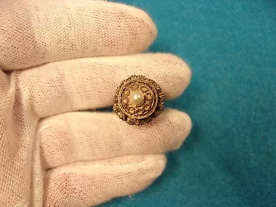 Rare Vtg Antique Sterling/coin Silver Middle Eastern Tribal Etruscan Pill Ring • $42.53