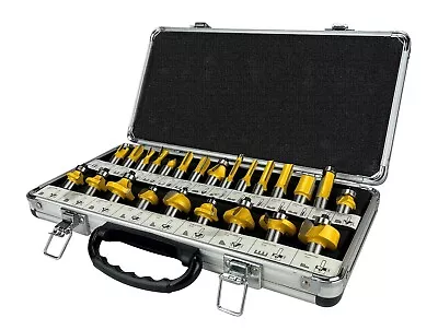 24 Piece EDM ROUTER BIT SET - 1/2  Shank Tungsten Carbide Edges In Aluminum Case • $29.99