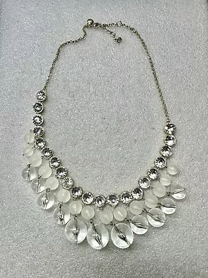 J Crew Golden Bezel Ser Rhinestone & Bubble Lucite Statement Necklace  • $19.99