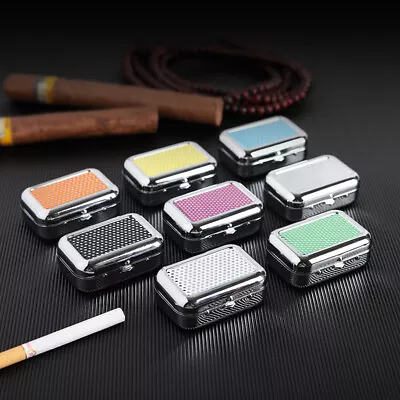 £4.98 • Buy Ashtray With Lockable Lid Portable Metal Desktop Ash Case Outdoor Pocket Asht-u-