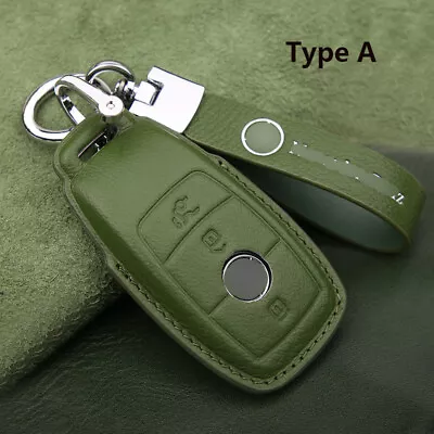 Leather Sheepskin Car Key Fob Cover Case Shell For Mercedes Benz E S C Class AMG • $21.79