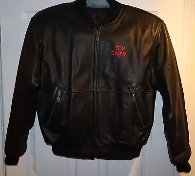 The Crow Movie Wardrobe 1994 Black Bomber Leather Jacket L Large Promo • $224.99