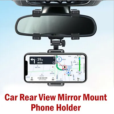 UNIVERSAL Car Phone Mount Stand For Car Mirror Phone Holder Clip Rearview Mirror • $5.99