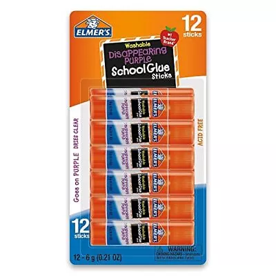 ELMER'S Disappearing Purple School Glue Sticks 12 Count Standard Stick  • $7.72