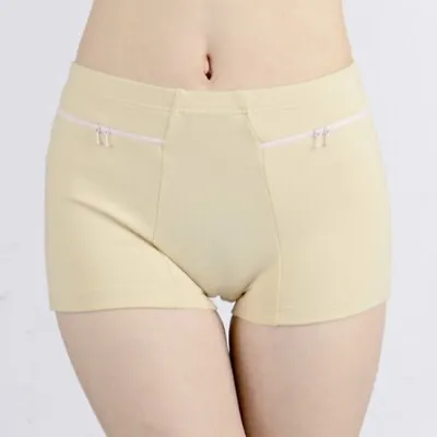 $10.81 • Buy Lady Cotton Boxers Brief Underwear High Waist With Pocket Panties Soft