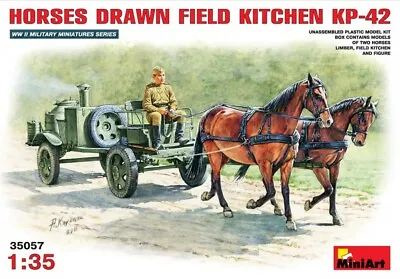 Soviet KP-42 Field Kitchen With Horses 1/35 Scale (Miniart) • £23.99