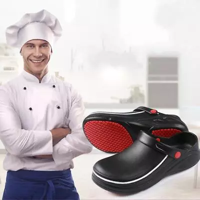 Men Women Chef Shoes In Kitchen Nonslip Safety Slipper Sandals Oil&water Proof • £28.79