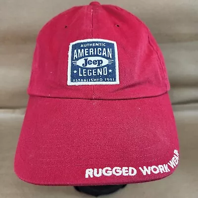 Jeep American Legend Men's Hat Baseball Cap Red/White/Blue Rugged Work Wear • $11.99