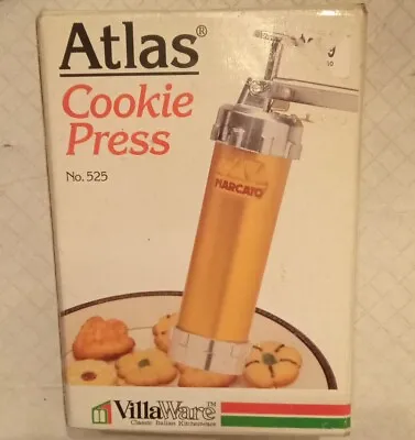 Vintage Atlas Marcato Cookie Press 525 Villa Ware 3 Tips 20 Discs Made In Italy • $24.99