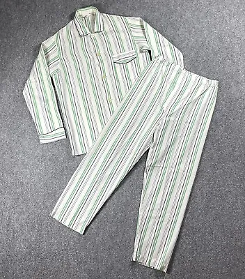 VINTAGE 50s Arnys Paris Pajama Set Men Size Small A38 Striped Shirt & Pants 60s • $352.61