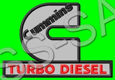 CUMMINS TURBO DIESEL EMBROIDERED PATCH IRON/SEW ON ~4  X 2-3/4  ENGINE V8 MOTOR • $12