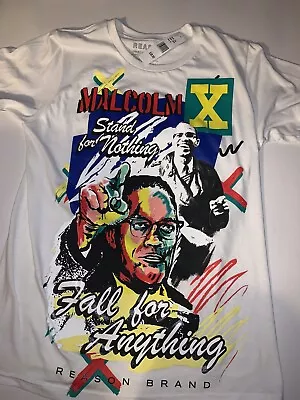 NWT Men's Reason Malcolm X Stand For Nothing Fall For Anything T-Shirt S-XL $38 • $13.87