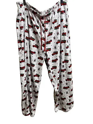 Mickey Mouse Pajama Pants 2x White Red Green Christmas Tree Drawstring • $15