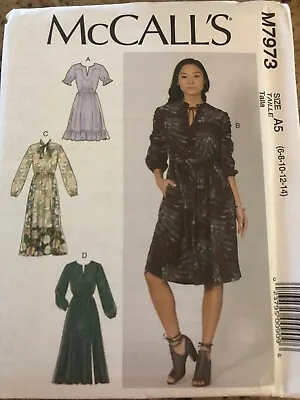 🦋 McCALL'S #M7973 - LADIES LOOSE ELASTIC WAIST DRESS PATTERN 6-14 / 14-22 FF • $11.39