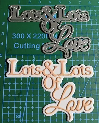 Lots & Lots Of Love Die Set Words & Shadow 2 Piece Sentiment Words Metal Die Set • £4.99