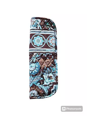 Vera Bradley JAVA BLUE Heat Resistant Flat Curling Iron Travel Cover Pouch  • $12.99