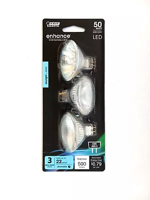 💥3 Pack Feit Enhance 50 Watt LED MR16 EXN GU5.3 LED Bright White Bulbs • $12.95