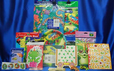 $29.99 • Buy Frog Party Set # 14 Plates Napkins Tablecover Tattoos Stickers Games Mouse Pad