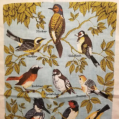 Vintage Lois Long North American Birds Kay Dee Hand Print Towel Kitchen Linen • $24
