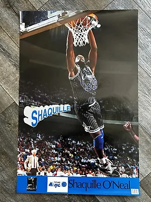 SHAQUILLE O'NEAL Orlando Magic Vintage Poster Dunk 1992 NBA Basketball Mancave • $22