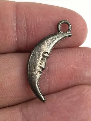 Vintage Crescent Moon Metal Pendant • $9.99