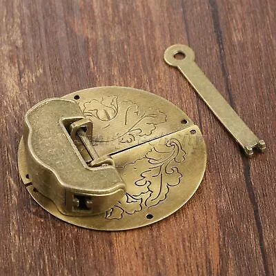 Vintage Cabinet Latches Padlock Box Closet Drawer Lock Clasp Hasp Set Hardware • $5.08