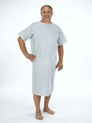 £7.20 • Buy Hospital Patient Gown Blue & Green Diamond Wrap Over Simple Design (GOWN/LW/UK)