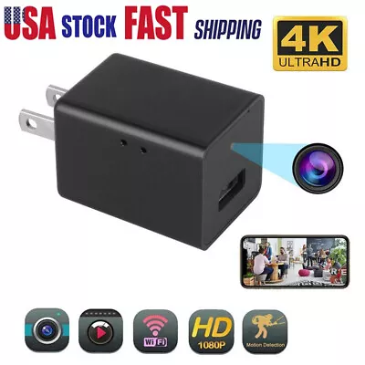 US 1080P WiFi Mini Camera USB Wall Charger Adapter Home Security Nanny Cam DVR • $29.44