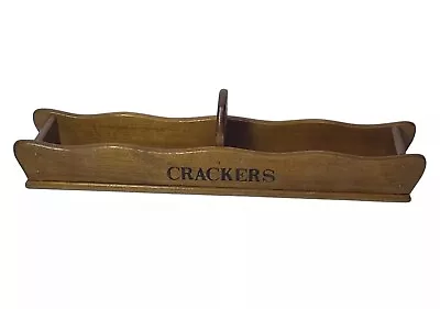 MCM Vintage Cracker Wooden Tray Holder Divided Serving Retro Tote Charcuterie • $22.95