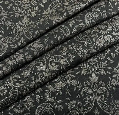 £0.99 • Buy Ponte Jersey Fabric Silver Glitter Floral Printed 55  Wide Sold By Metre