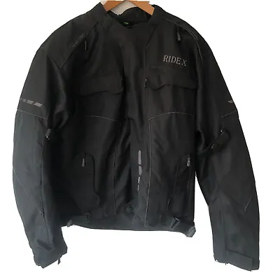 RIDEX Biker Motorcycle Textile Jacket Armour Back & Elbows Removable Lining 2XL • $34.84