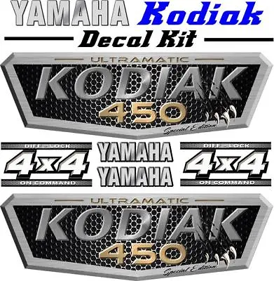 Yamaha Kodiak 400 450 700 4x4 Waterproof OEM ATV TANK SIDE PLASTIC DECAL KIT • $44.99