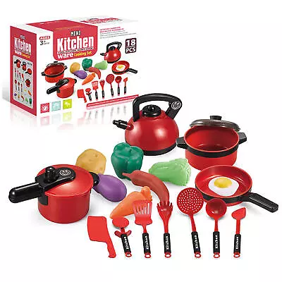 $15.17 • Buy 18 PCS Pretend Play Kitchen Accessories Kids Kitchen Toys With Play Pots Pans